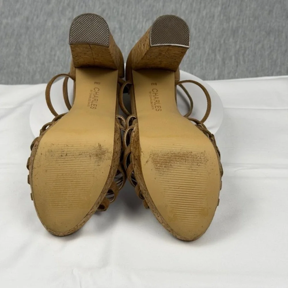 Charles by Charles David‎ Brown Suede Cork Platform Sandals CC018/DR7500 Mens 8M